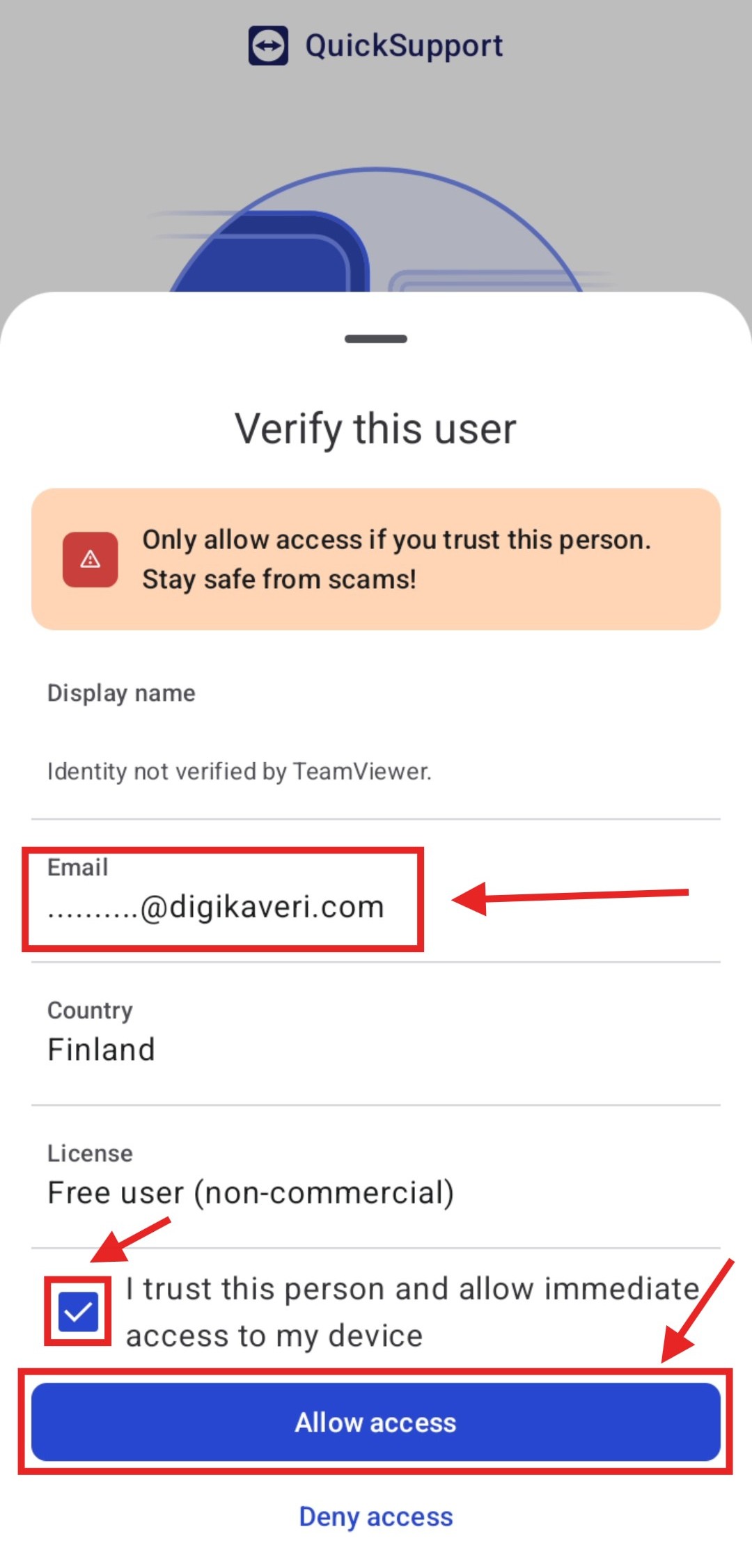 Step 14: Allow access